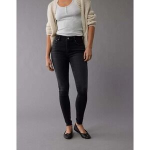 American Eagle Outfitters Womens Black Next Level Stretch Jeans Size 12 Regular